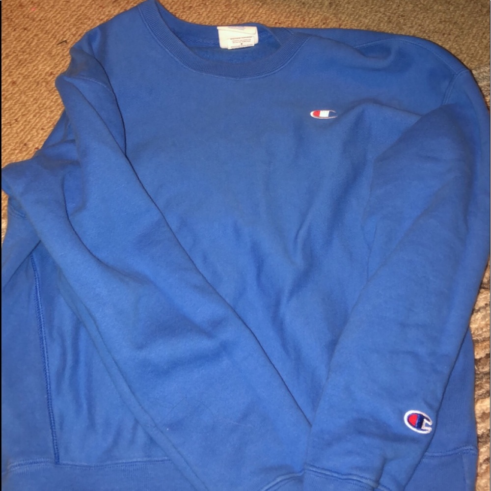 blue champion crew neck! reverse weave